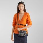 FENDI Mamma Baguette Small Dark blue FF flocked denim mini-bag - Image 3